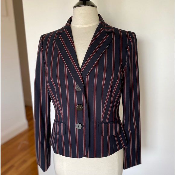 Worth Jackets & Blazers - Worth Striped Navy Blazer